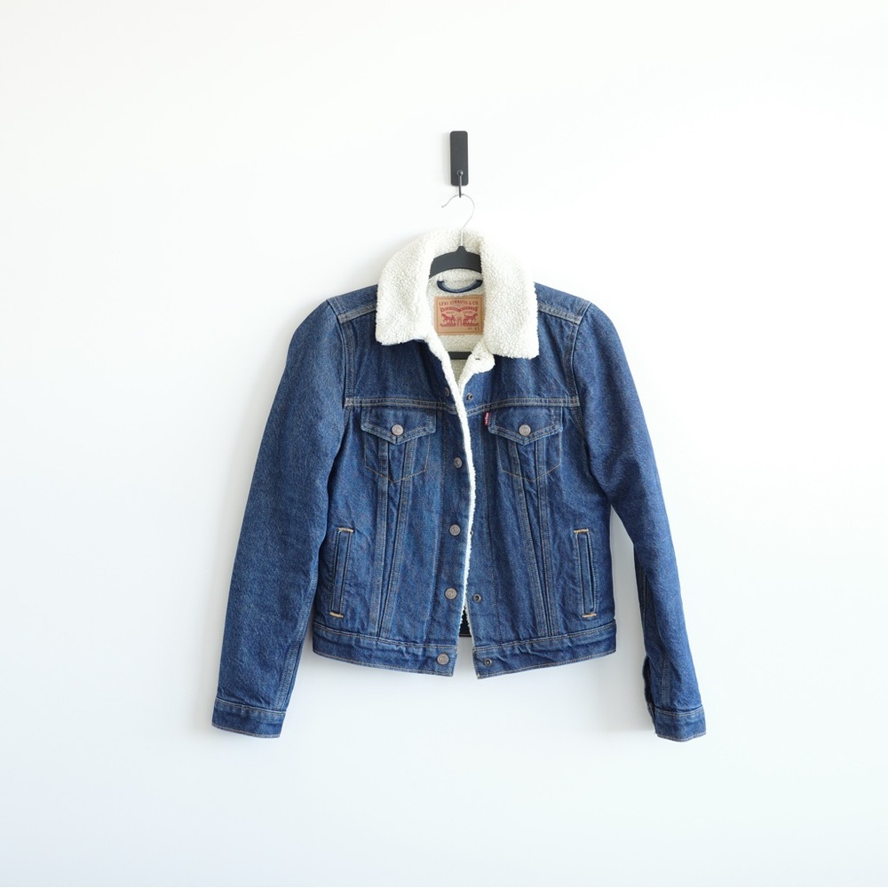 Levi's Sherpa Trucker Jacket Medium Blue Size US XS